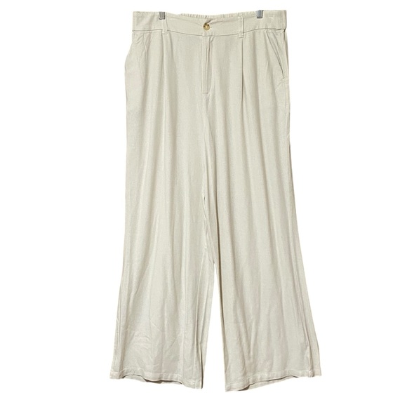 SoundStyle Linen Blend Wide Leg Pants XL Tan NWT - Picture 1 of 10
